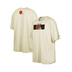 ニューエラ レディース Tシャツ トップス Men's Cream Cleveland Browns 2023 NFL Draft Big and Tall T-shirt Cream