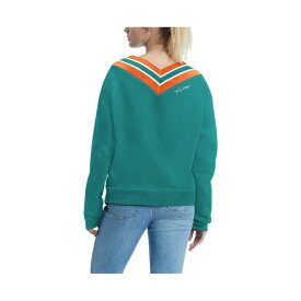 トミー ヒルフィガー レディース パーカー・スウェットシャツ アウター Women's Aqua Miami Dolphins Heidi V-Neck Pullover Sweatshirt Aqua