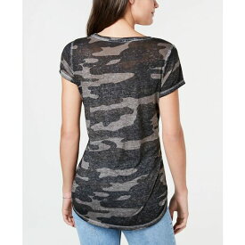 ラッキーブランド レディース Tシャツ トップス Camo-Print T-Shirt Grey Multi