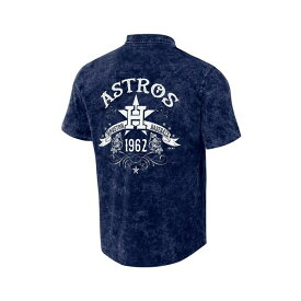 ファナティクス レディース シャツ トップス Men's Darius Rucker Collection by Navy Distressed Houston Astros Denim Team Color Button-Up Shirt Navy