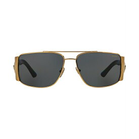 ヴェルサーチ メンズ サングラス・アイウェア アクセサリー Polarized Sunglasses , VE2163 GOLD BLACK/GREY POLARIZED