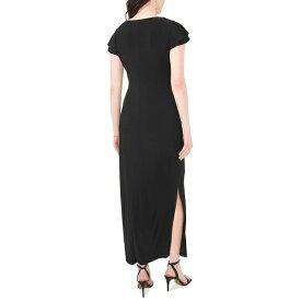 ミスク レディース ワンピース トップス Women's Surplice-Neck Ruffle-Sleeve Maxi Dress Black