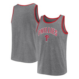 ファナティクス メンズ Tシャツ トップス Philadelphia Phillies Fanatics Branded Primary Tank Top Heather Gray