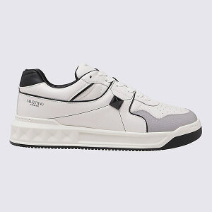 ヴァレンティノ ガラヴァーニ メンズ スニーカー シューズ Grey And White Leather Sneakers Bianco-nero/pastel Grey/nero/bianco-nero