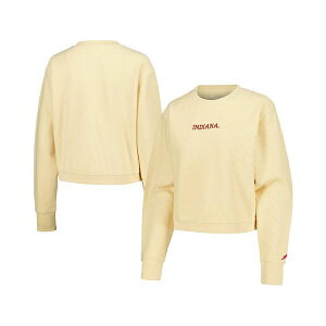 [OJbWGCgEFA fB[X p[J[EXEFbgVc AE^[ Women's Cream Indiana Hoosiers Timber Cropped Pullover Sweatshirt Cream