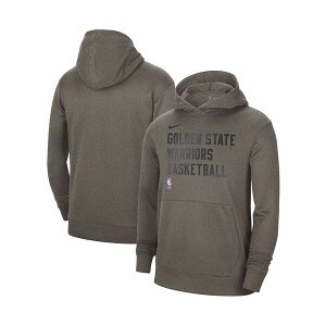 �i�C�L �����Y �p�[�J�[�E�X�E�F�b�g�V���c �A�E�^�[ Men's and Women's Olive Gray Golden State Warriors 2023/24 Performance Spotlight On-Court Practice Pullover Hoodie Olive