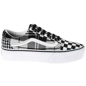 Vans oY fB[X Xj[J[ yVans Old Skool Platform Plaid Checkerboard (Women's)z TCY US_9(26.0cm) Black/True White