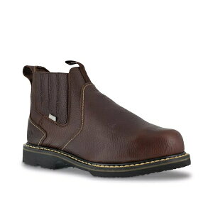 アイロンエイジ メンズ ブーツ シューズ Groundbreaker Slip On Steel Toe Work Boot Dark Brown