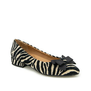 PlXR[ fB[X T_ V[Y Abigail Flat Off White/Black Zebra Print