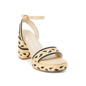 マチス レディース サンダル シューズ Lyla Platform Sandal Natural Beige/Black Woven Raffia