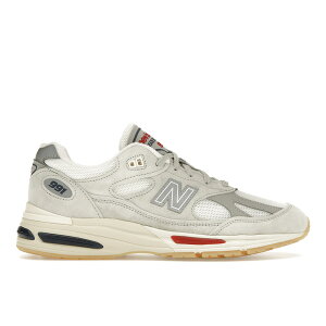 New Balance �j���[�o�����X �����Y �X�j�[�J�[ �yNew Balance 991v2 MiUK Vintage Sport�z �T�C�Y US_6.5(24.5cm) Off White/Blanc De Blanc/Savvy Red