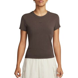 ナイキ レディース シャツ トップス Nike Women's Sportswear Chill Knit Mod Crop T-Shirt Baroque Brown