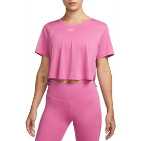 ナイキ レディース シャツ トップス Nike Women's One Dri-FIT Standard Fit Short-Sleeve Cropped Top Cosmic Fuchsia