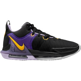ナイキ メンズ スニーカー シューズ Nike LeBron Witness 7 Basketball Shoes Black/Gold/Purple
