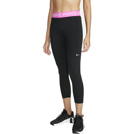 ナイキ レディース カジュアルパンツ ボトムス Nike Pro Women's 365 Mid-Rise Cropped Mesh Panel Leggings Black/Playful Pink