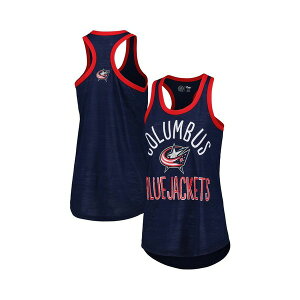 �J�[���o���N�X ���f�B�[�X �W���P�b�g���u���]�� �A�E�^�[ Women's Navy Columbus Blue Jackets First Base Racerback Scoop Neck Tank Top Navy