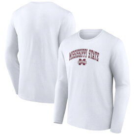 ファナティクス メンズ Tシャツ トップス Mississippi State Bulldogs Fanatics Branded Campus Long Sleeve TShirt White