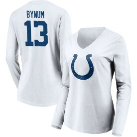 ファナティクス レディース Tシャツ トップス Indianapolis Colts Fanatics Branded Women's Team Authentic Logo Personalized Name & Number VNeck Long Sleeve TShirt White