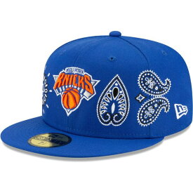 ニューエラ メンズ 帽子 アクセサリー New York Knicks New Era Paisley 59FIFTY Fitted Hat Blue
