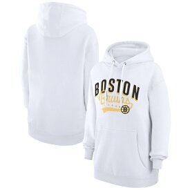 カールバンクス レディース パーカー・スウェットシャツ アウター Boston Bruins G III 4Her by Carl Banks Women's Filigree Logo Pullover Hoodie White