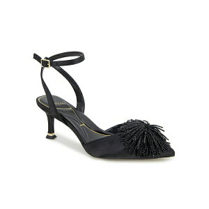 PlXR[ fB[X q[ V[Y Women's Umi Pom Pom Pumps Black Satin