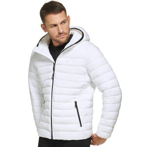 JoNC Y WPbgu] AE^[ Men's Hooded & Quilted Packable Jacket White