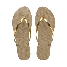 ハワイアナス レディース サンダル シューズ Women's You Metallic Flip Flop Sandals Golden Sand Metallic
