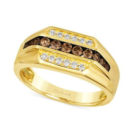 ルヴァン レディース リング アクセサリー Men's Chocolate Diamond & Nude Diamond Three Row Ring (5/8 ct. t.w.) in 14k Gold Gold