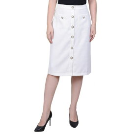 ニューヨークコレクション レディース スカート ボトムス Petite Slim Tweed Double Knit Pencil Skirt with Pockets Ivory