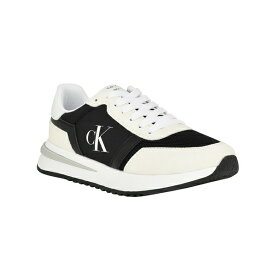 カルバンクライン レディース スニーカー シューズ Women's Piper Lace-Up Platform Casual Sneakers White, Black Multi- Manmade, Textile Upper and Leather Sole