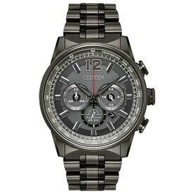 シチズン メンズ 腕時計 アクセサリー Eco-Drive Men's Chronograph Nighthawk Gray Stainless Steel Bracelet Watch 43mm Grey