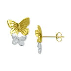 ジャニ ベルニーニ メンズ ピアス・イヤリング アクセサリー Double Butterfly Stud Earrings in Sterling Silver & 18k Gold-Plate, Created for Macy's Two-Tone