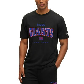 ヒューゴボス メンズ Tシャツ トップス by Hugo Boss x NFL Men's T-shirt Collection New York Giants - Black