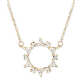 ロンナアンドリリー レディース ネックレス・チョーカー・ペンダントトップ アクセサリー Gold-Tone Crystal Wreath Pendant Necklace, 16" + 3" extender White