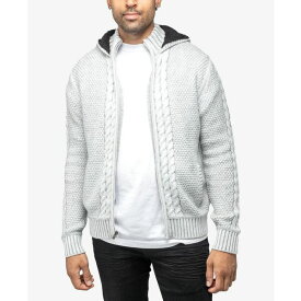エックスレイ メンズ ニット&セーター アウター Men's Hooded Full-Zip High Neck Sweater Jacket Oatmeal
