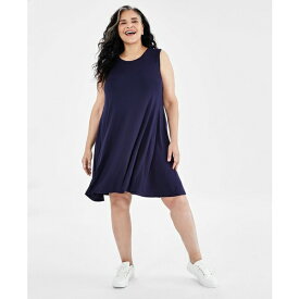 スタイルアンドコー レディース ワンピース トップス Plus Size Sleeveless Knit Flip Flop Dress, Created for Macy's Industrial Blue