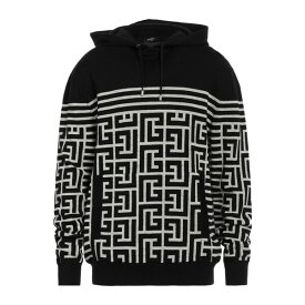 【送料無料】 バルマン メンズ パーカー・スウェットシャツ アウター Sweatshirts Black