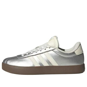 adidas �A�f�B�_�X ���f�B�[�X �X�j�[�J�[ �y(WMNS) adidas VL COURT 3.0 'Silver Metallic Off White Gum' JQ7315�z �T�C�Y US_7(24.0cm)