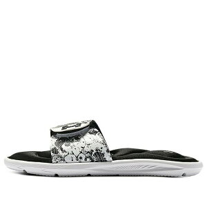Under Armour アンダーアーマー レディース スニーカー 【(WMNS) Under Armour Ignite 6 Graphic Strap Slide 'Black White' 3024453-002】 サイズ US_7(24.0cm)