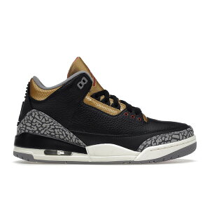Jordan �W���[�_�� ���f�B�[�X �X�j�[�J�[ �yJordan 3 Retro Black Cement Gold (Women's)�z �T�C�Y US_9.5(26.5cm) Black/Fire Red/Metallic Gold/Cement Grey