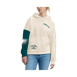 g~[ qtBK[ fB[X p[J[EXEFbgVc AE^[ Women's Cream, Midnight Green Philadelphia Eagles Harriet Pullover Hoodie Cream, Midnight Green