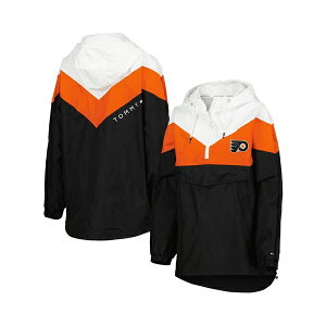 g~[ qtBK[ fB[X WPbgu] AE^[ Women's Orange, Black Philadelphia Flyers Staci Half-Zip Windbreaker Jacket Orange, Black