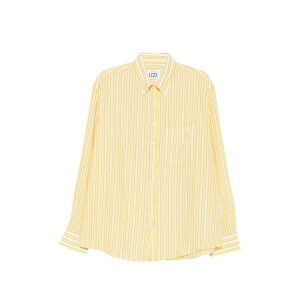 �G���V�[23 �����Y �V���c �g�b�v�X Striped-pattern button-down shirt Yellow