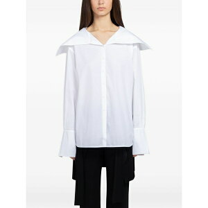 �{�[�t�B�[ ���f�B�[�X �V���c �g�b�v�X Romi wide-collar blouse White