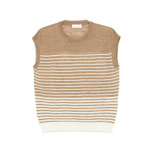 ���x���g�R���[�i ���f�B�[�X �j�b�g&�Z�[�^�[ �A�E�^�[ Striped sleeveless sweater Neutrals