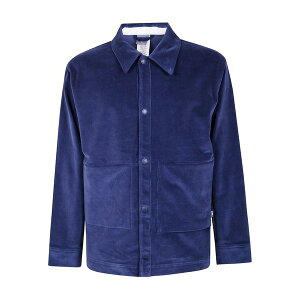 �j���[�o�����X �����Y �V���c �g�b�v�X Corduroy patch-pocket shirt Blue