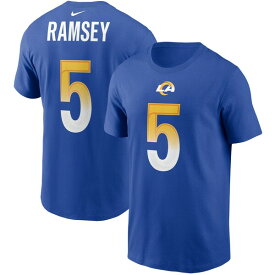 ナイキ メンズ Tシャツ トップス Jalen Ramsey Los Angeles Rams Nike Player Name & Number TShirt Royal