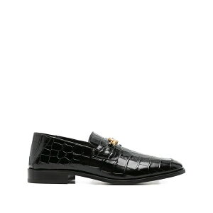 �A�~�� �����Y �X���b�|���E���[�t�@�[ �V���[�Y Ma crocodile-embossed chain loafers Black