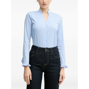 ���X ���b�V�� ���f�B�[�X �V���c �g�b�v�X Ruffled v-neck shirt Blue