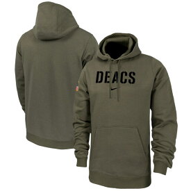 【送料無料】 ナイキ メンズ パーカー・スウェットシャツ アウター Wake Forest Demon Deacons Nike Military Pack Club Fleece Pullover Hoodie Olive